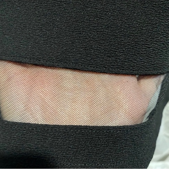 Black Dress with Sheer Trim - Picture 3 of 4